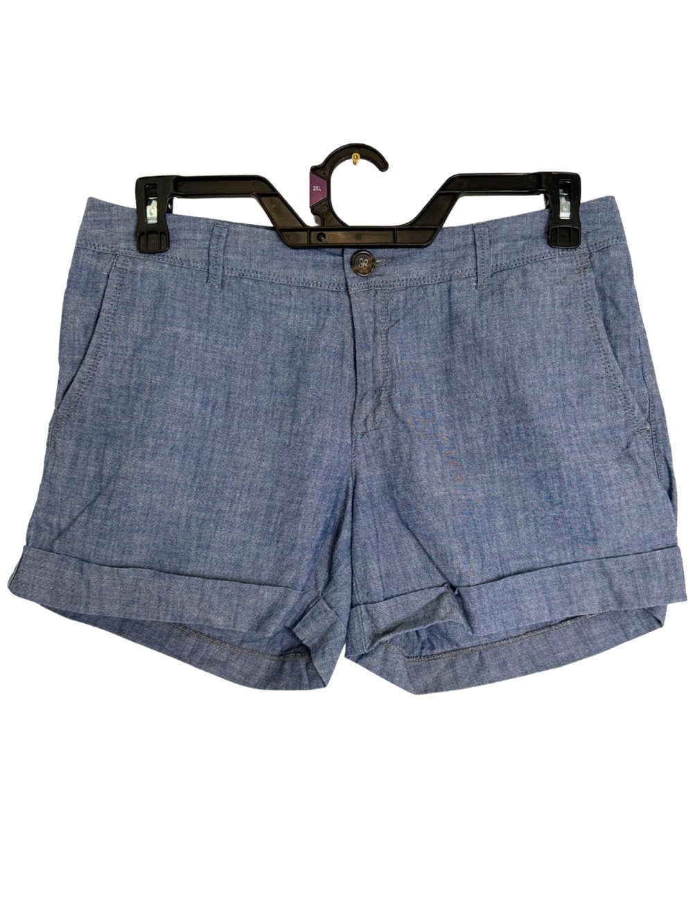 3/$20 Banana Republic Chambray Cuffed Shorts - Light Blue Size 8